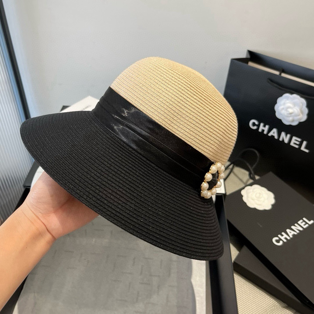 Pmuumiu缪缪新款盆帽，拼色礼帽，台湾PP草面料，头围57cm