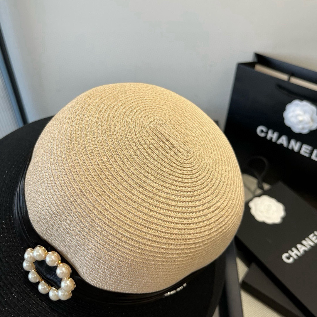 Pmuumiu缪缪新款盆帽，拼色礼帽，台湾PP草面料，头围57cm