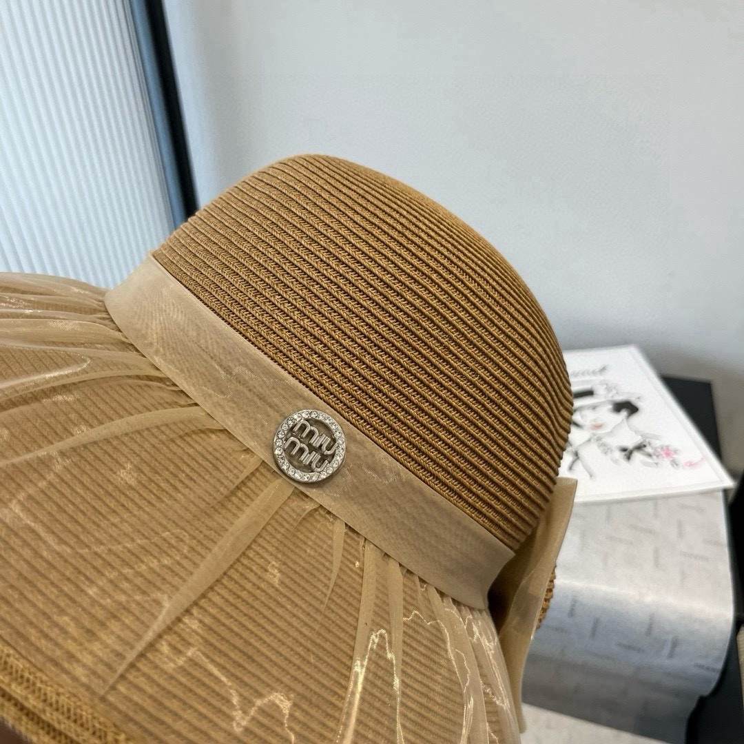 Pmiumiu缪缪新款蝴蝶结盆帽，高端定制，头围57cm