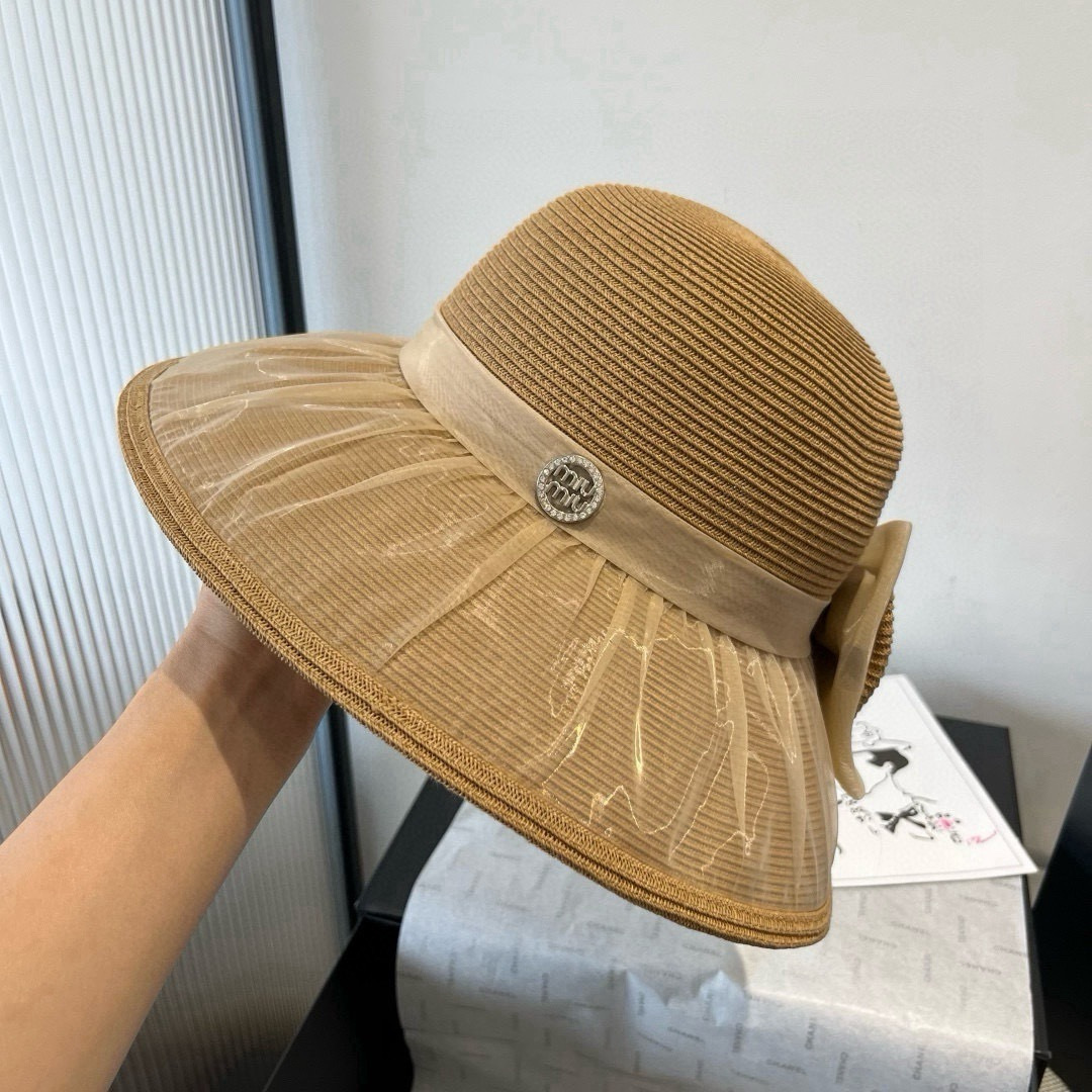 Pmiumiu缪缪新款蝴蝶结盆帽，高端定制，头围57cm