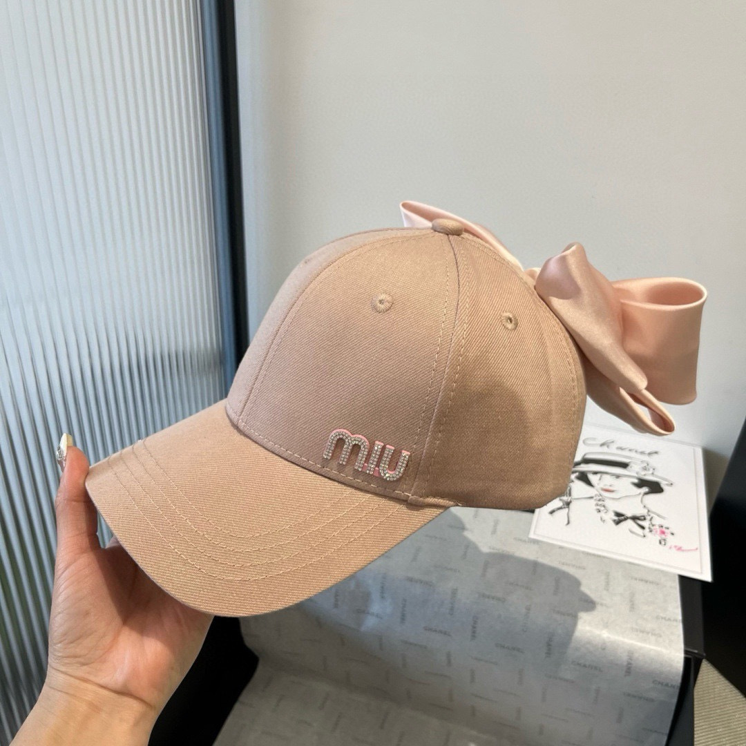 Pmiumiu缪缪蝴蝶结鸭舌帽，高端定制，头围57cm