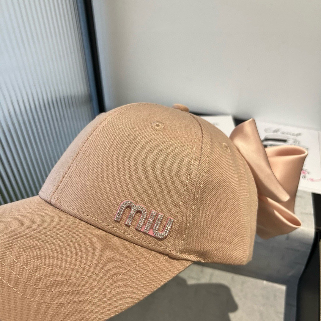 Pmiumiu缪缪蝴蝶结鸭舌帽，高端定制，头围57cm