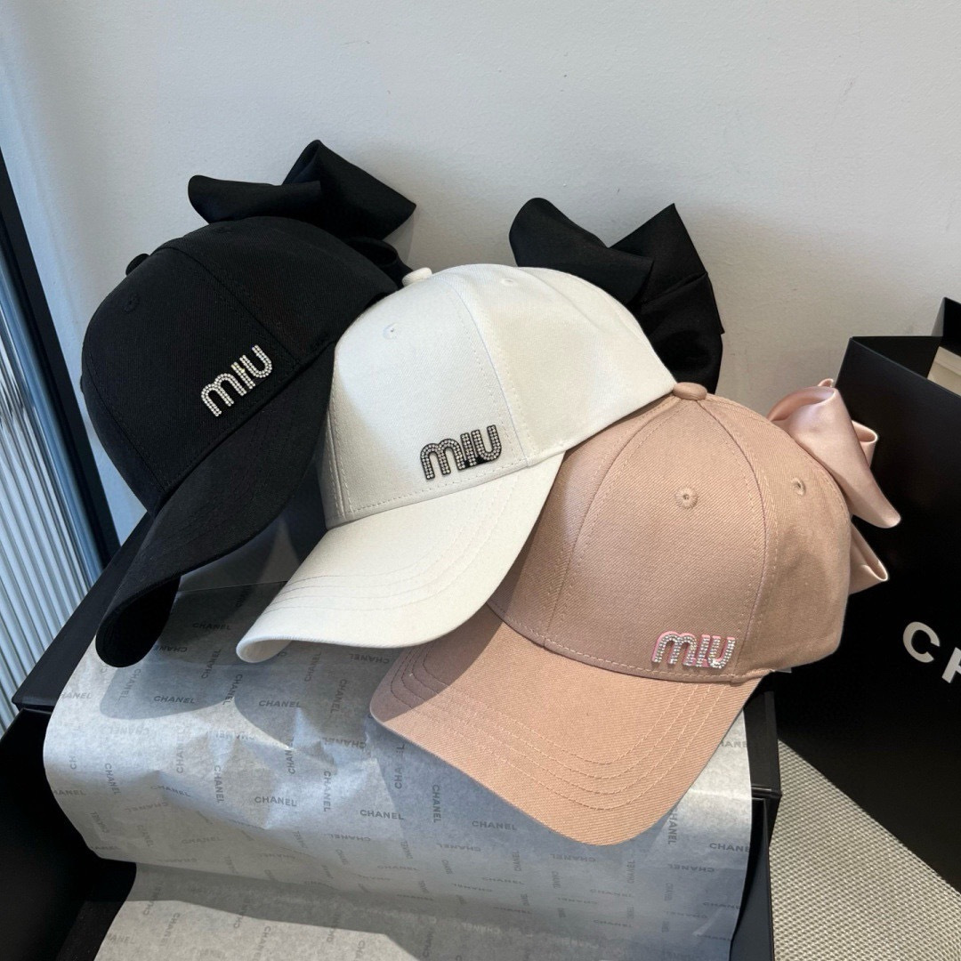 Pmiumiu缪缪蝴蝶结鸭舌帽，高端定制，头围57cm