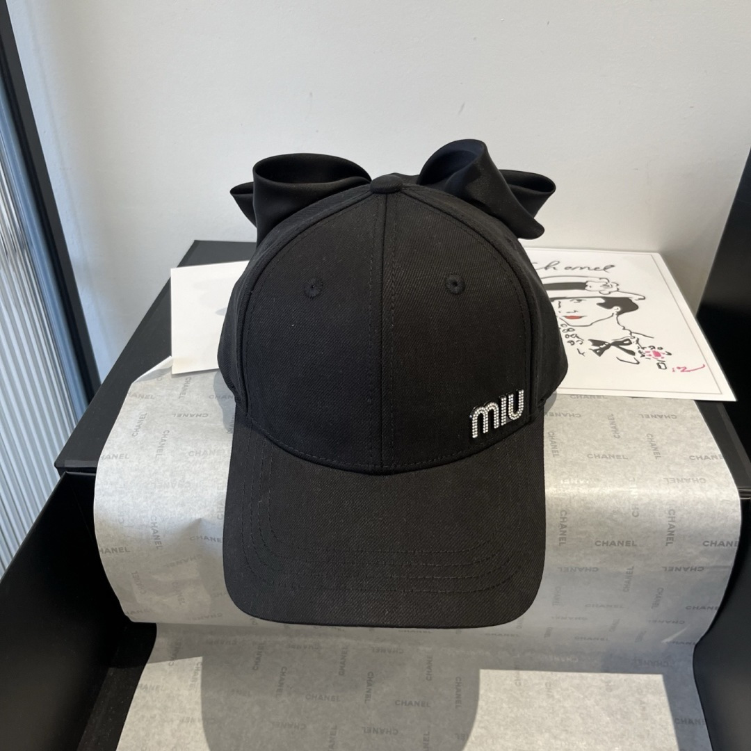 Pmiumiu缪缪蝴蝶结鸭舌帽，高端定制，头围57cm