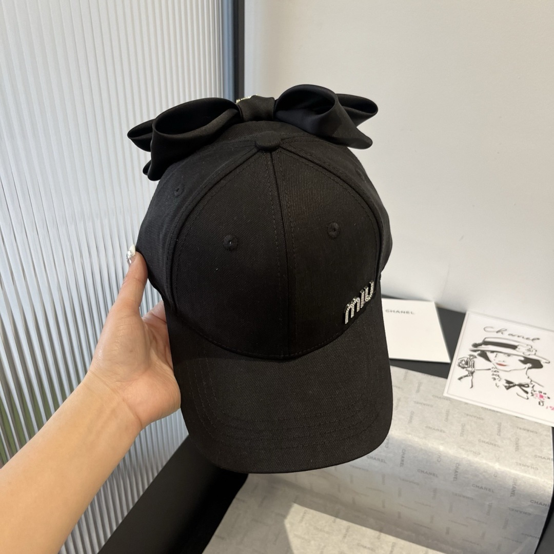 Pmiumiu缪缪蝴蝶结鸭舌帽，高端定制，头围57cm