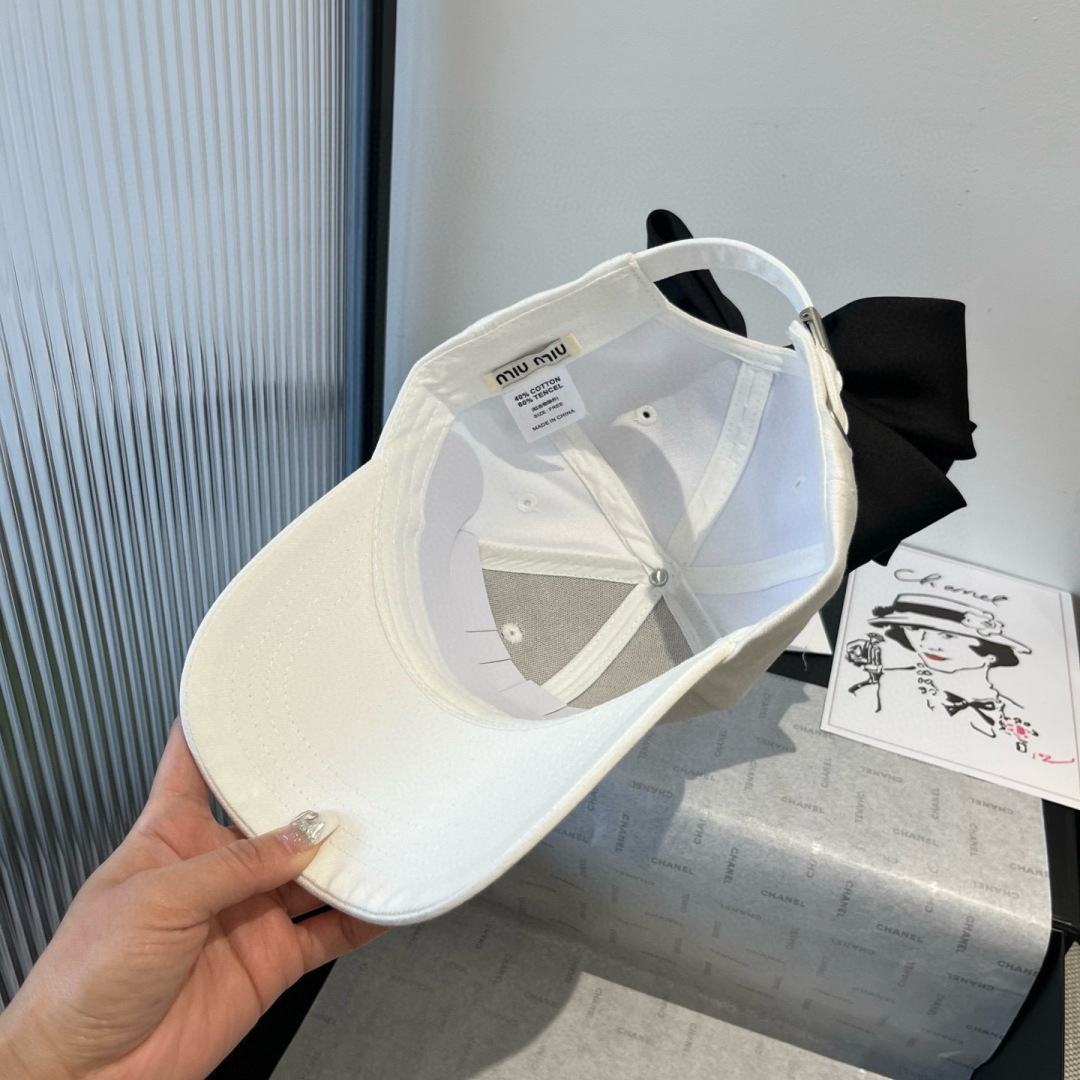 Pmiumiu缪缪蝴蝶结鸭舌帽，高端定制，头围57cm