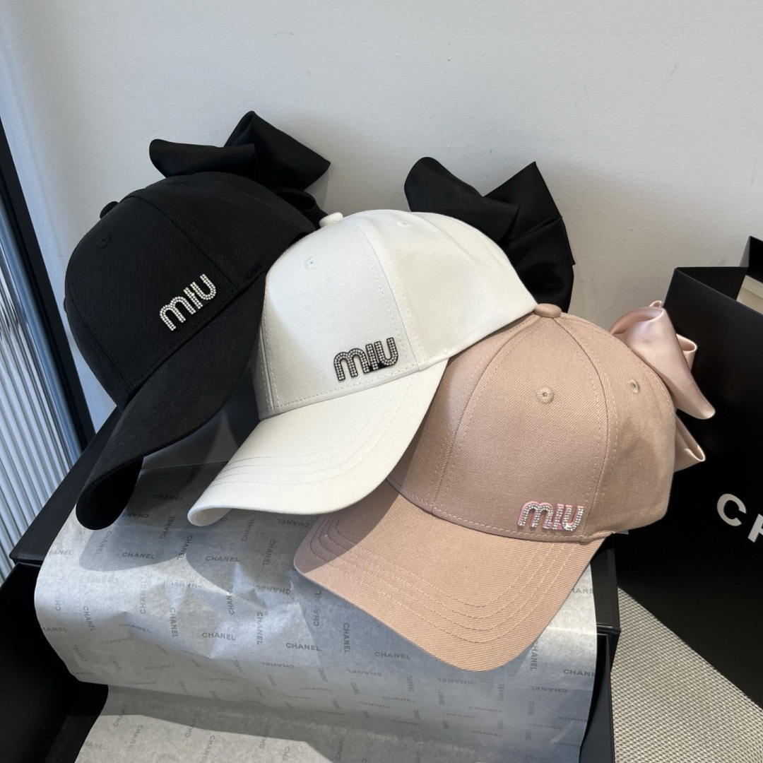 Pmiumiu缪缪蝴蝶结鸭舌帽，高端定制，头围57cm