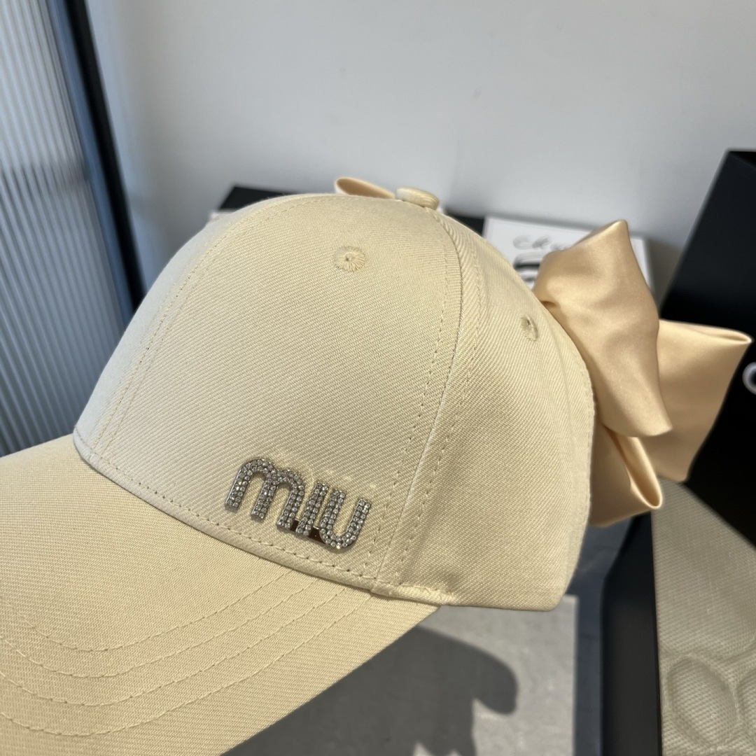 Pmiumiu缪缪蝴蝶结鸭舌帽，高端定制，头围57cm