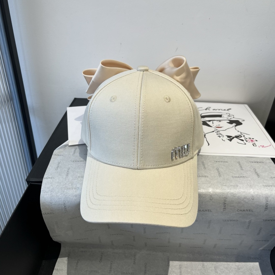 Pmiumiu缪缪蝴蝶结鸭舌帽，高端定制，头围57cm