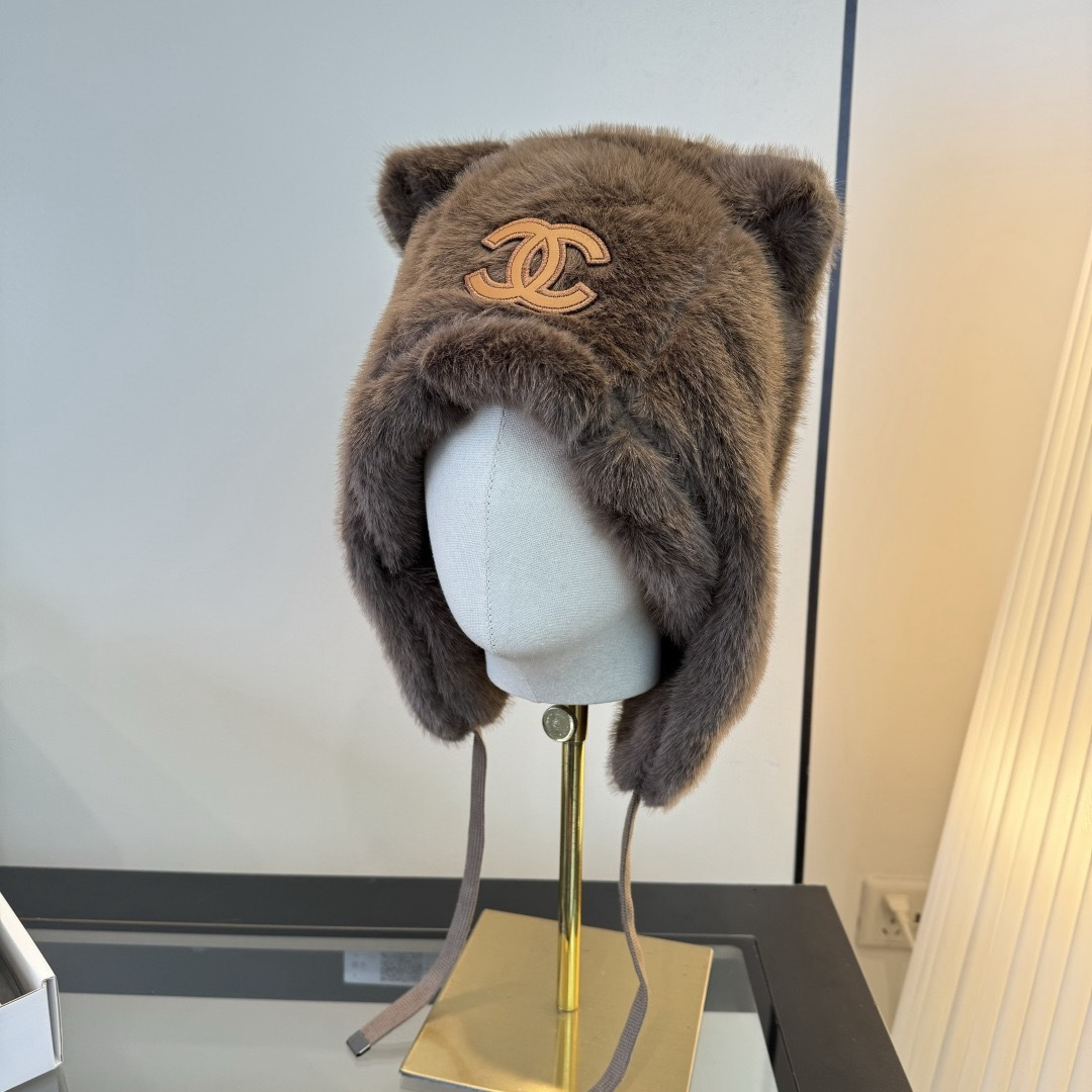 NO:742649,Chanel Chanel new cat ear ear protection hat, mink fur fabric hat, straw hat, fisherman hat, baseball cap, hat, chanel, chanel, espadrilles, hats19860909Chanel香奈儿新款猫耳朵护耳帽,水貂毛面料帽子草帽渔夫帽棒球帽,帽子,chanel,chanel,espadrilles,hats,hat