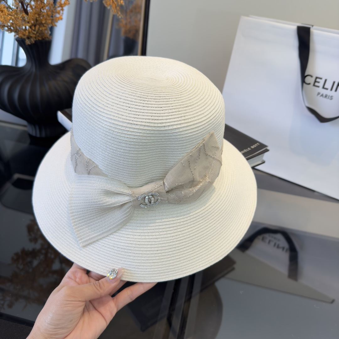 PChanel香奈儿新款草帽，日本纸草制作，跑量王，头围57cm