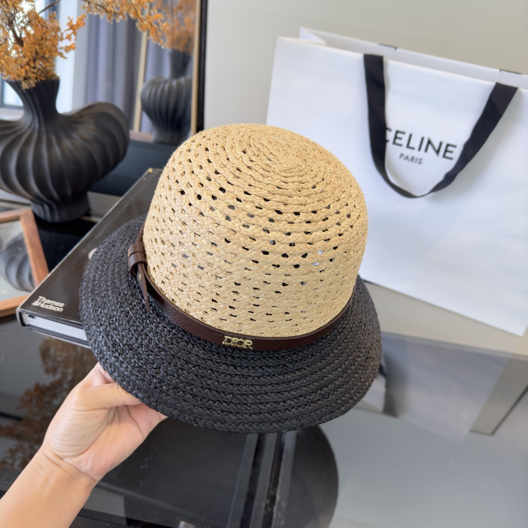 PDior迪奥拉菲草帽，旅游必备，头围57cm