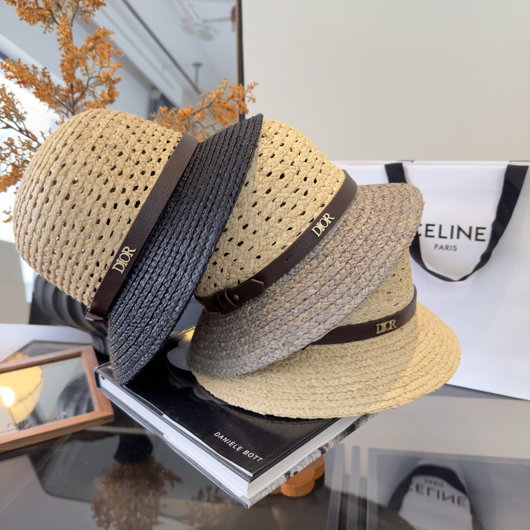 PDior迪奥拉菲草帽，旅游必备，头围57cm