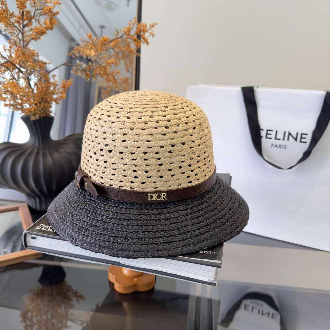 PDior迪奥拉菲草帽，旅游必备，头围57cm
