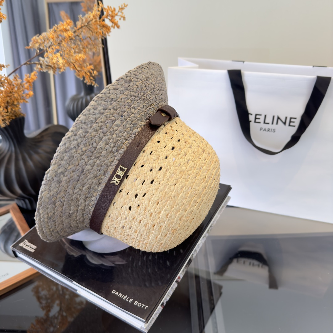 PDior迪奥拉菲草帽，旅游必备，头围57cm