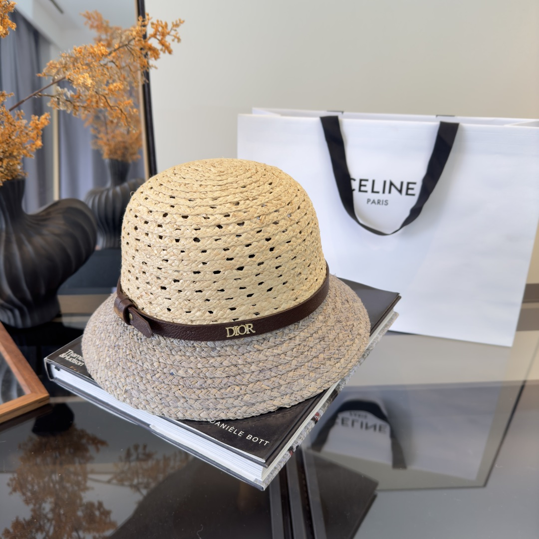 PDior迪奥拉菲草帽，旅游必备，头围57cm