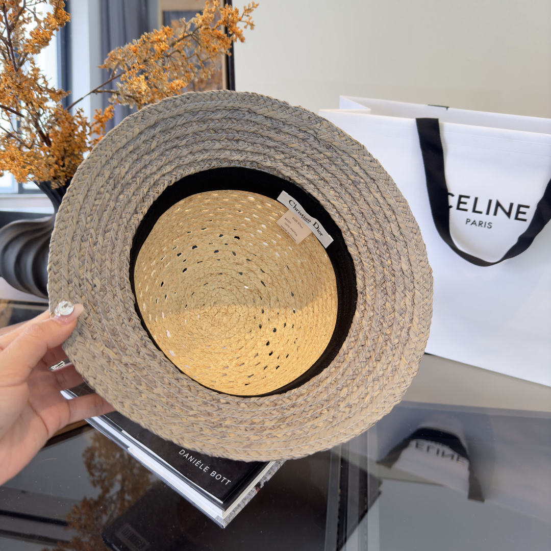 PDior迪奥拉菲草帽，旅游必备，头围57cm