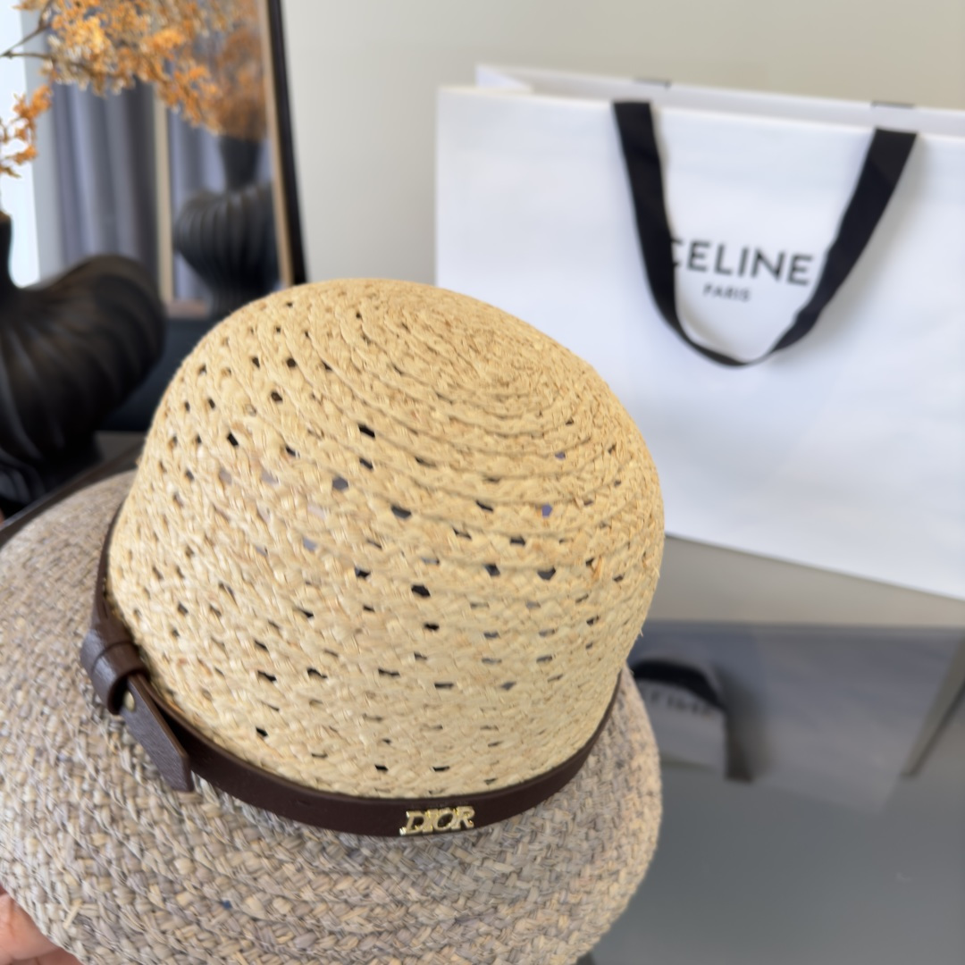 PDior迪奥拉菲草帽，旅游必备，头围57cm