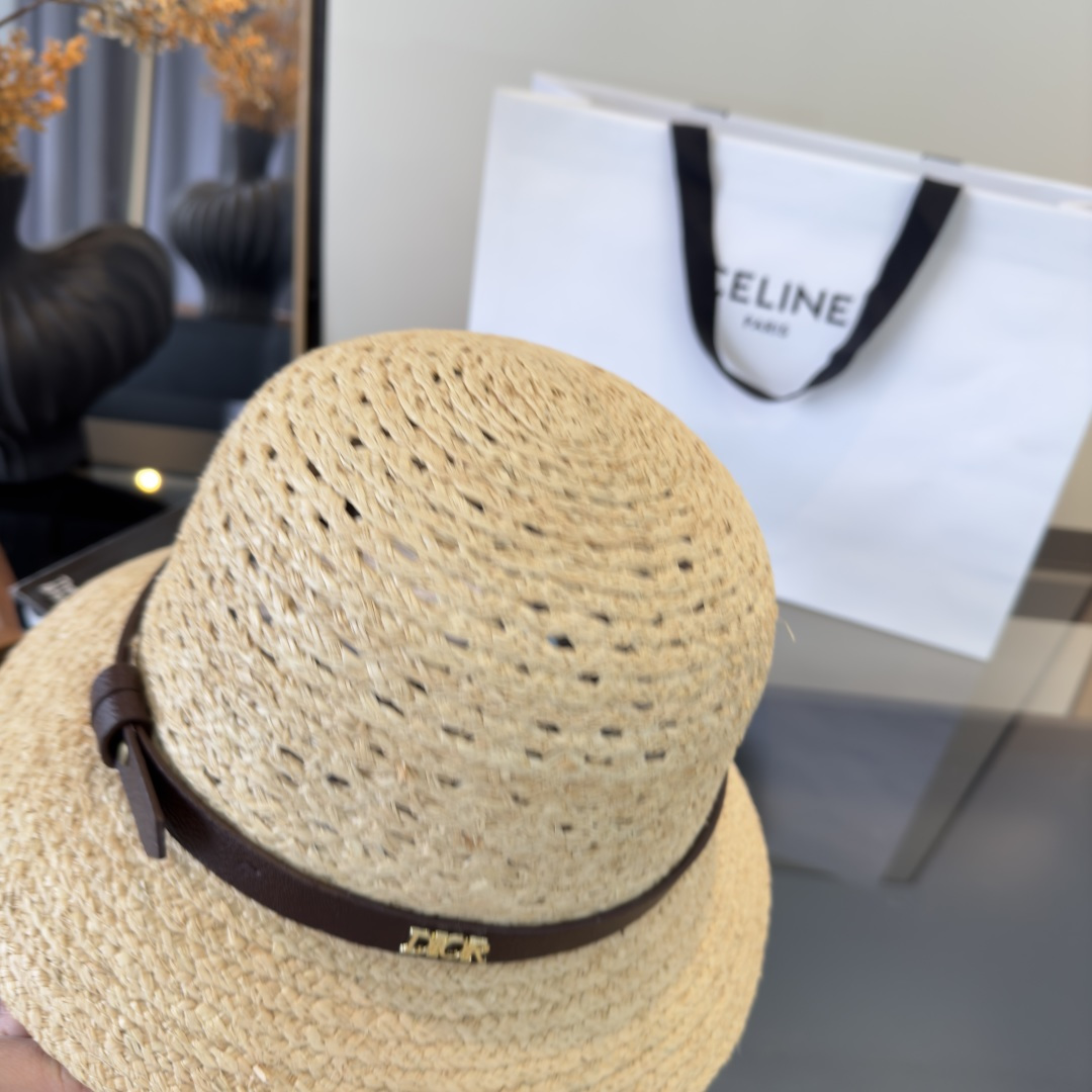 PDior迪奥拉菲草帽，旅游必备，头围57cm