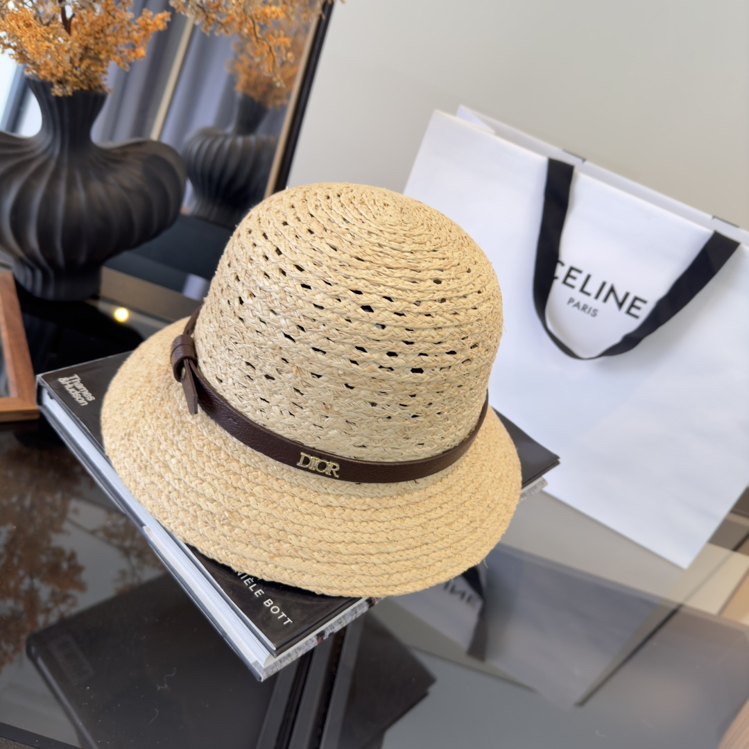 PDior迪奥拉菲草帽，旅游必备，头围57cm