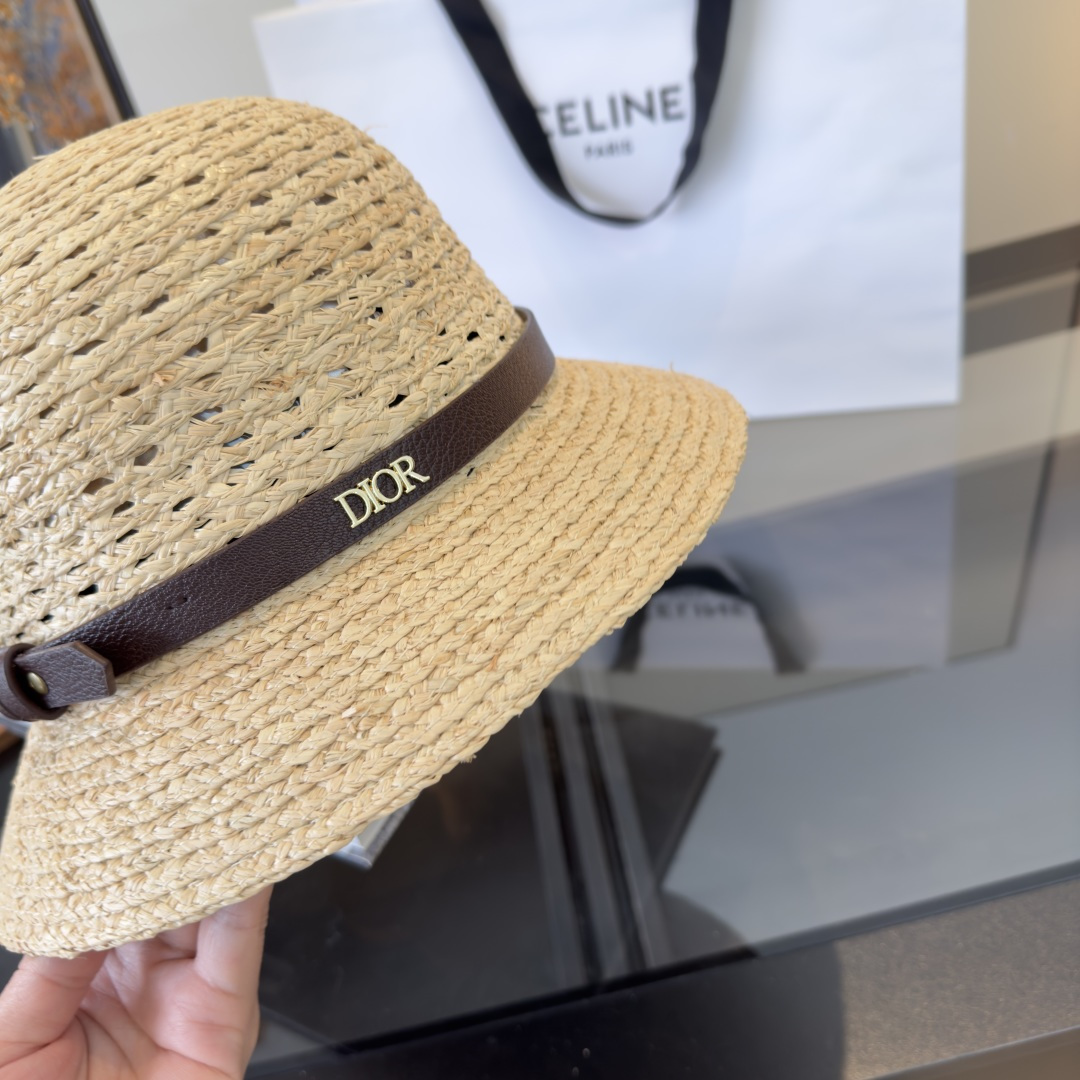 PDior迪奥拉菲草帽，旅游必备，头围57cm