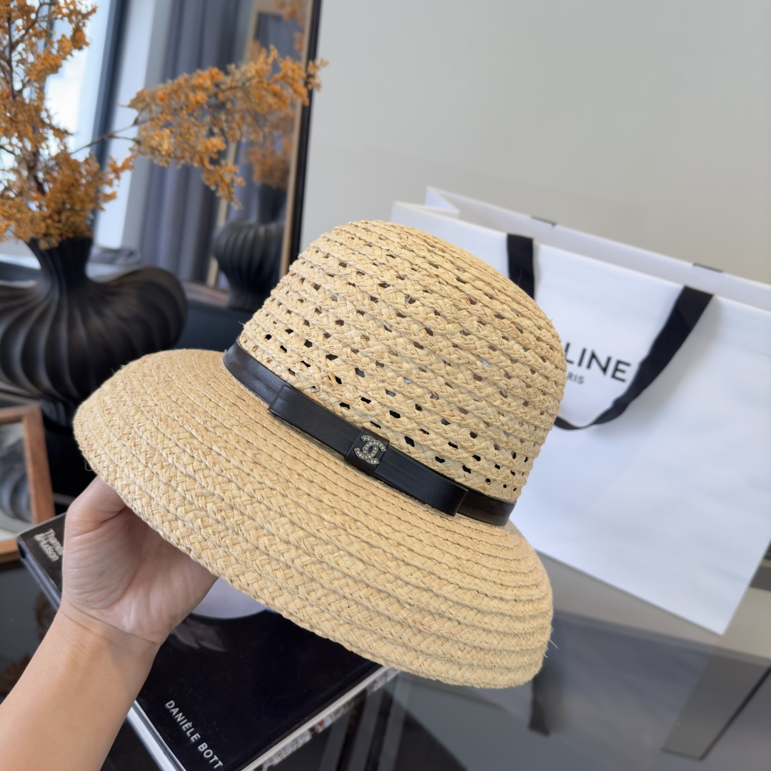 PChanel香奈儿新款拉菲草帽，旅游必备，头围57cm