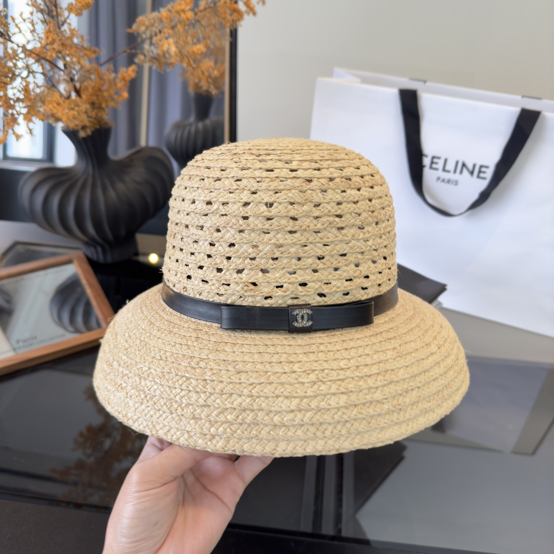 PChanel香奈儿新款拉菲草帽，旅游必备，头围57cm