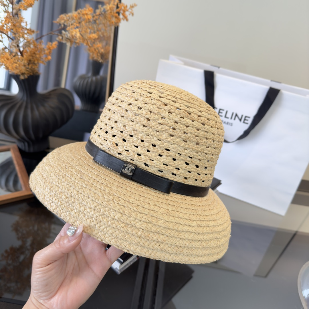 PChanel香奈儿新款拉菲草帽，旅游必备，头围57cm