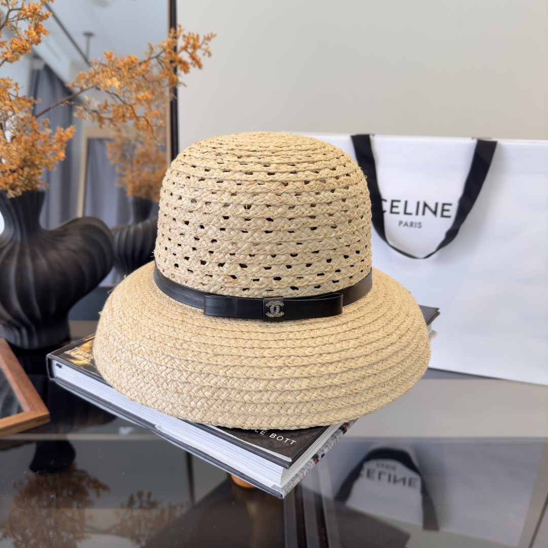 PChanel香奈儿新款拉菲草帽，旅游必备，头围57cm