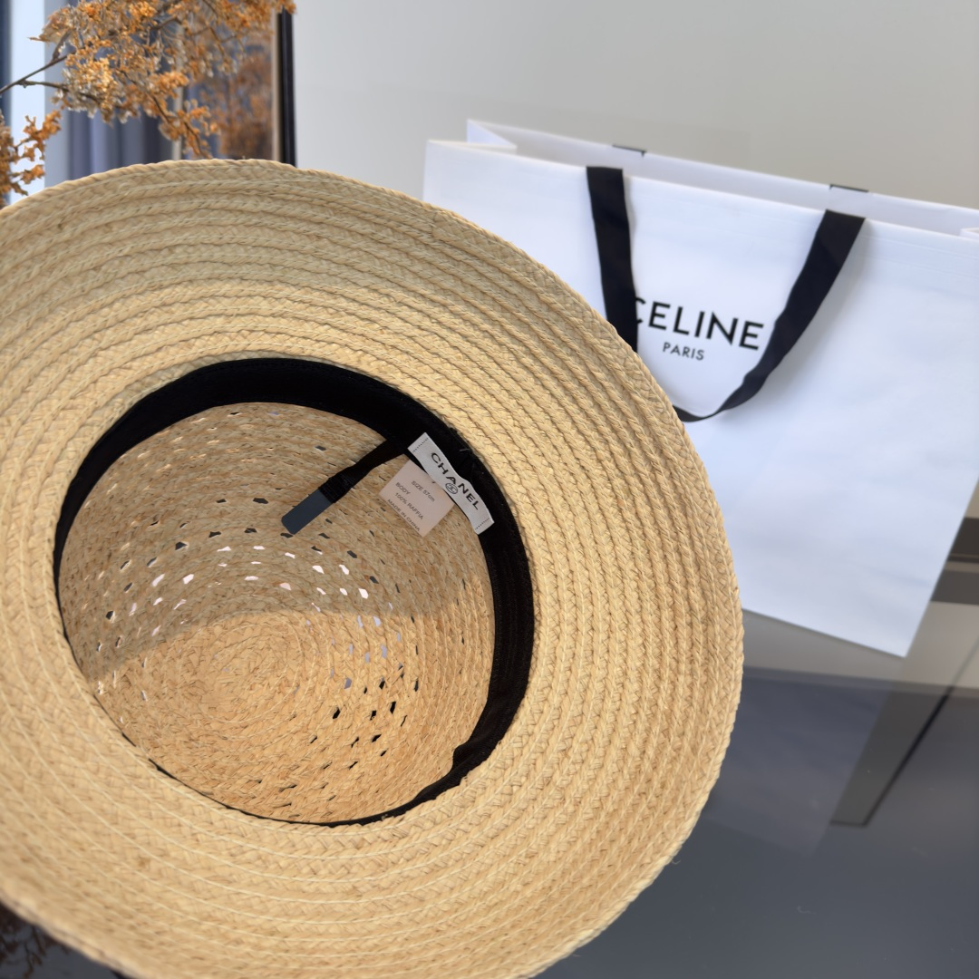 PChanel香奈儿新款拉菲草帽，旅游必备，头围57cm