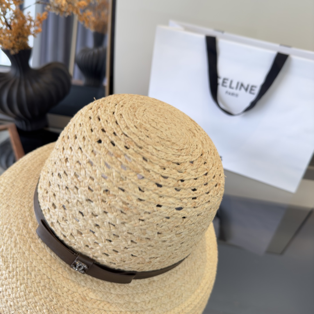 PChanel香奈儿新款拉菲草帽，旅游必备，头围57cm