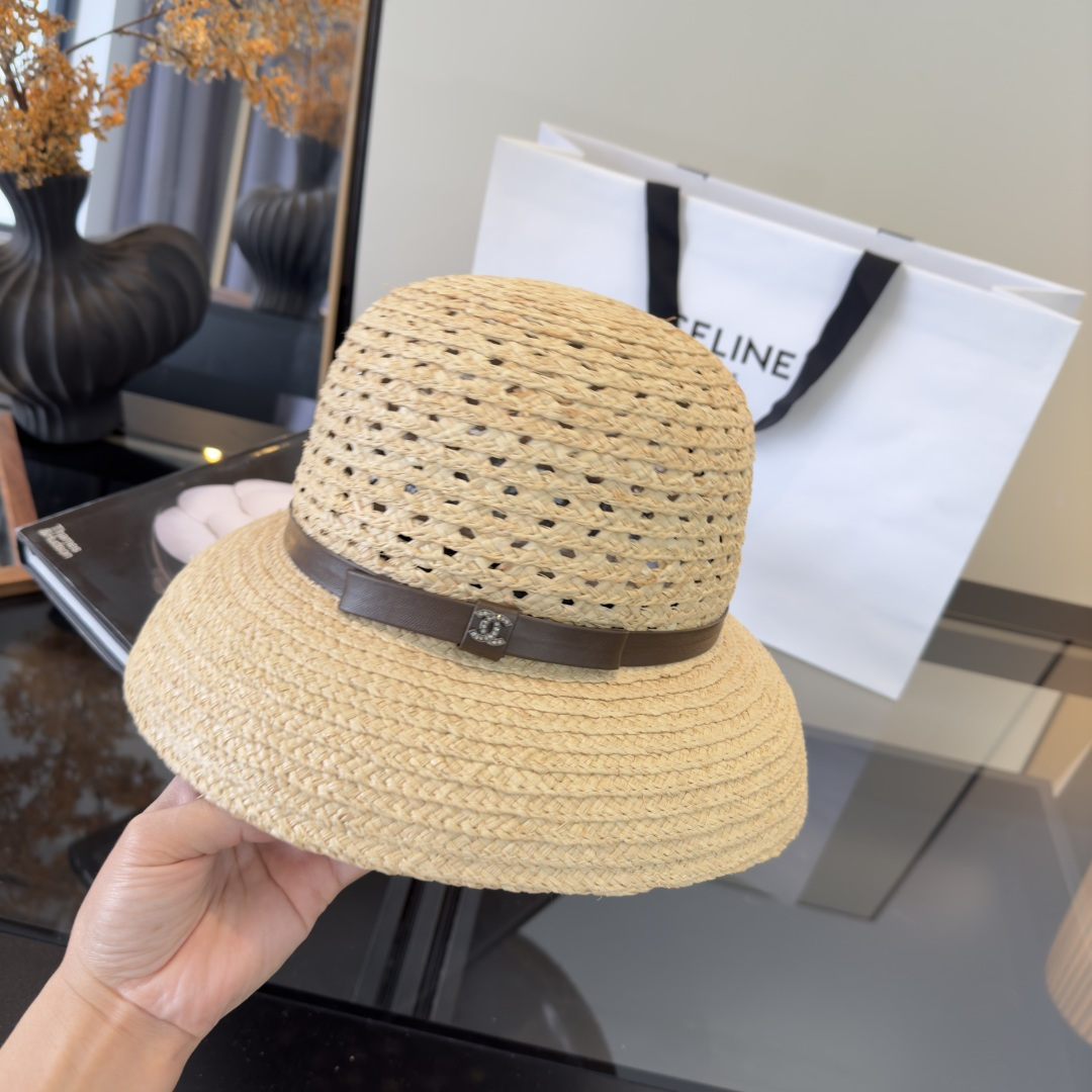 PChanel香奈儿新款拉菲草帽，旅游必备，头围57cm