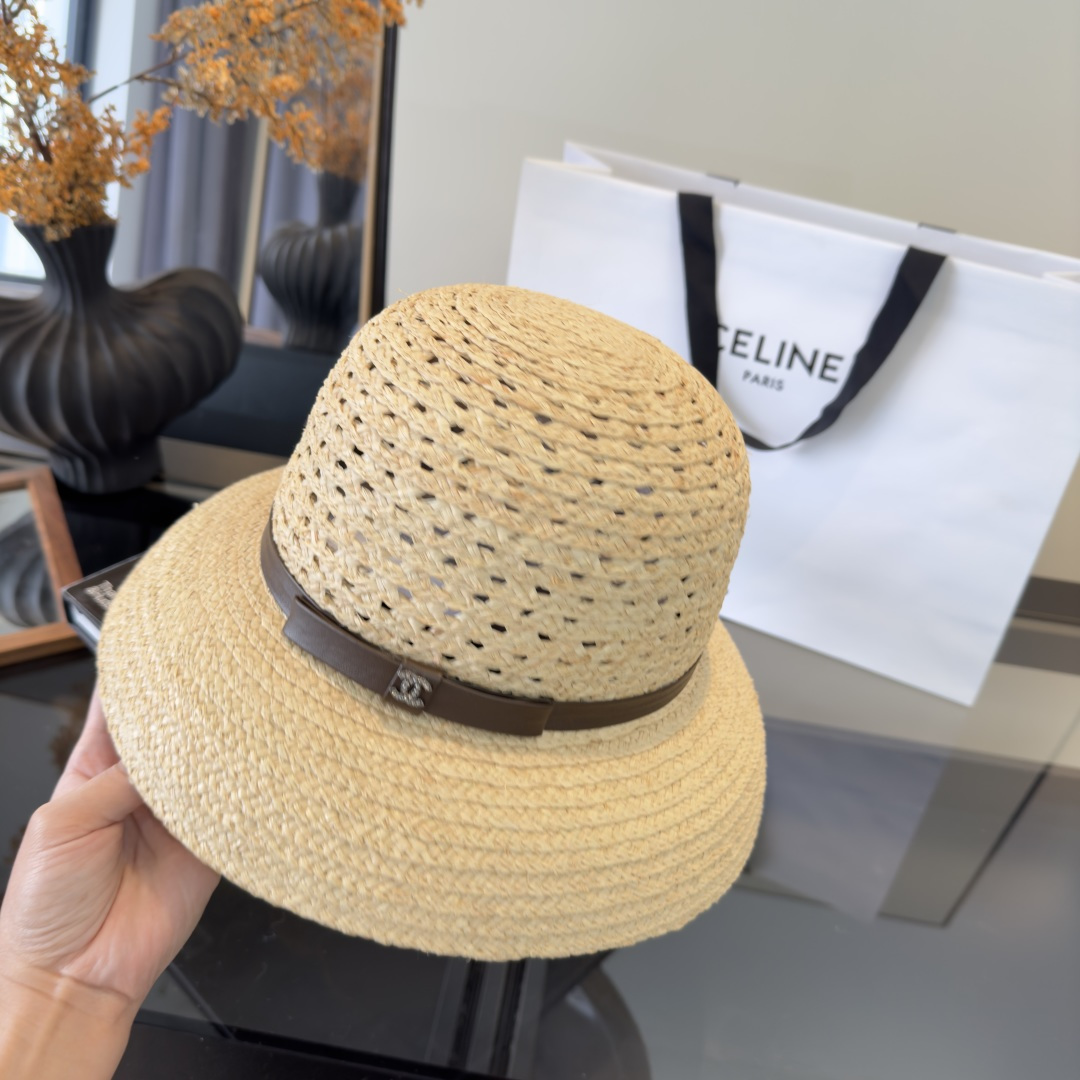 PChanel香奈儿新款拉菲草帽，旅游必备，头围57cm