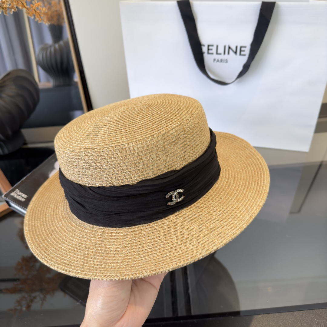 PChanel香奈儿新款草帽，日本纸草制作，头围57cm