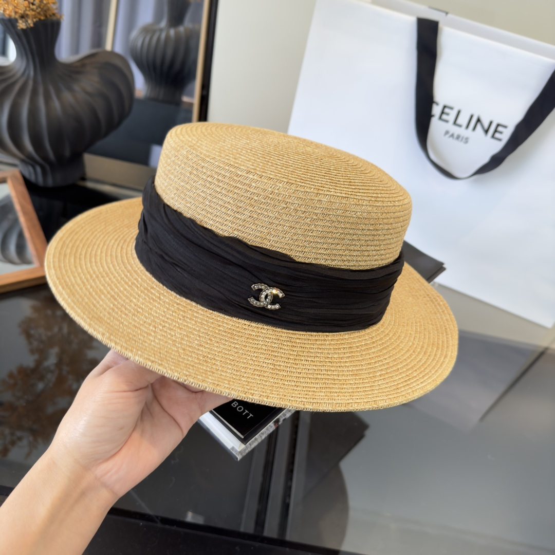 PChanel香奈儿新款草帽，日本纸草制作，头围57cm