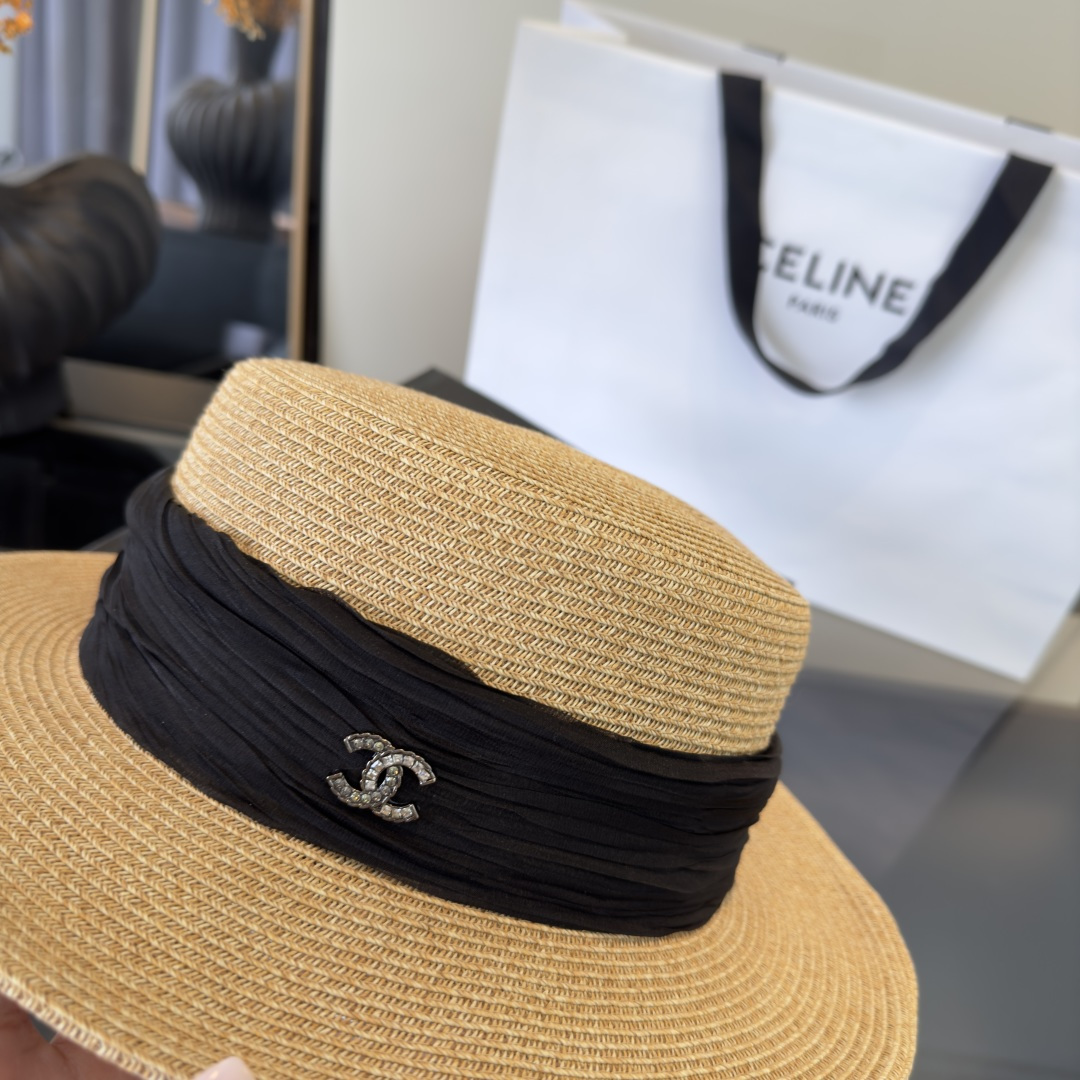 PChanel香奈儿新款草帽，日本纸草制作，头围57cm