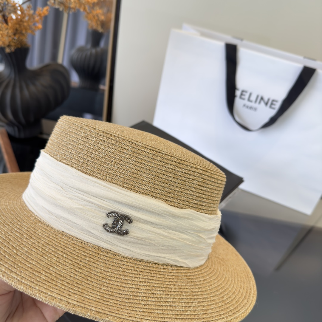 PChanel香奈儿新款草帽，日本纸草制作，头围57cm