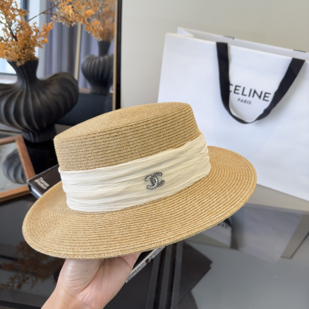PChanel香奈儿新款草帽，日本纸草制作，头围57cm