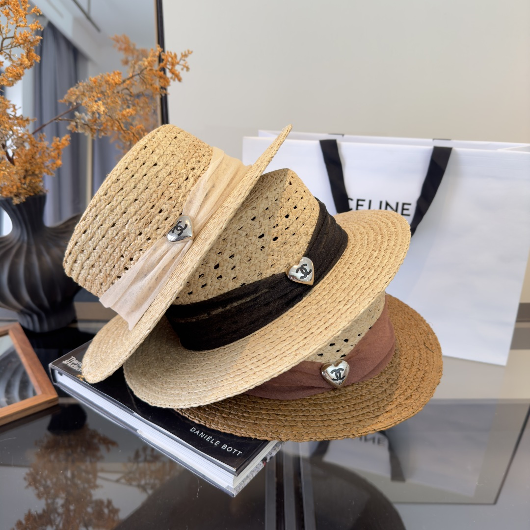 PChanel香奈儿拉菲草帽，旅游必备，头围57cm