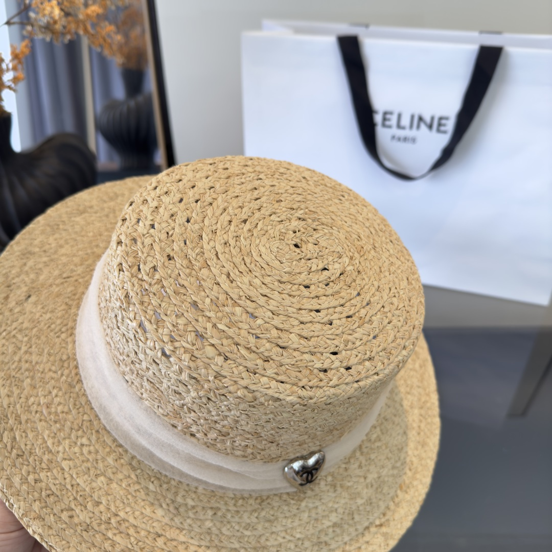 PChanel香奈儿拉菲草帽，旅游必备，头围57cm