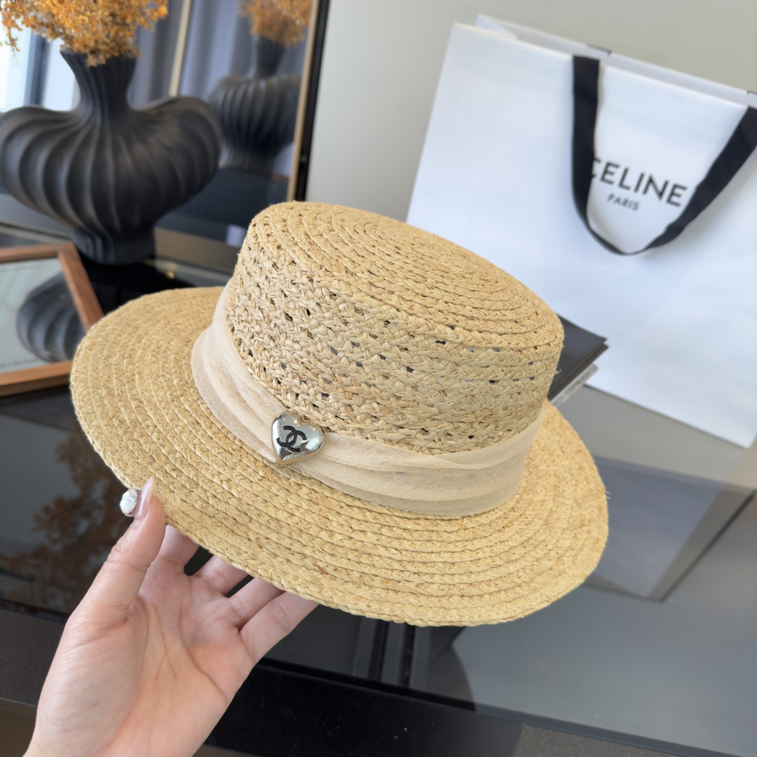 PChanel香奈儿拉菲草帽，旅游必备，头围57cm