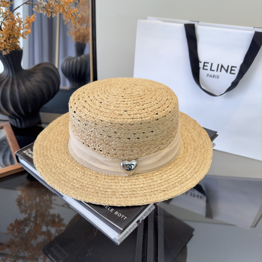 PChanel香奈儿拉菲草帽，旅游必备，头围57cm