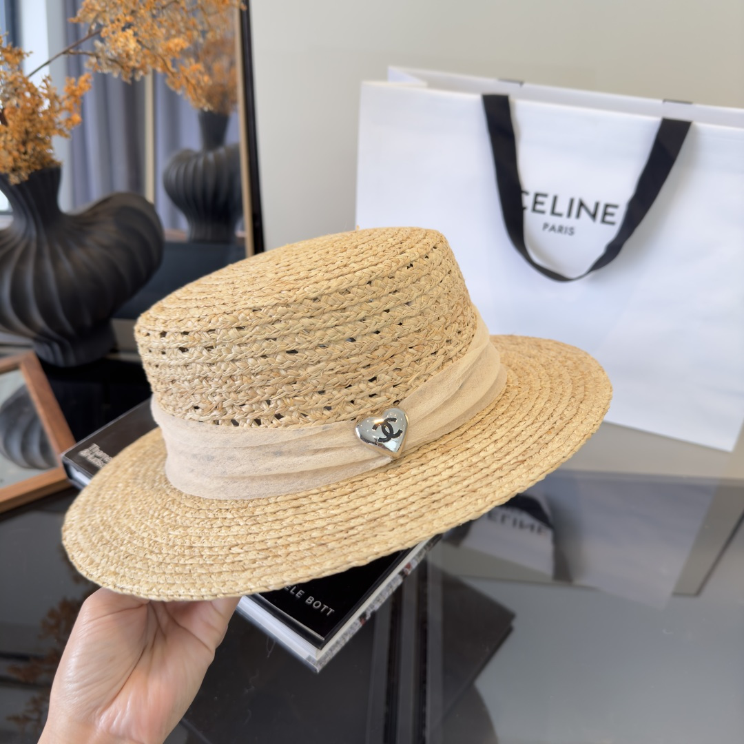 PChanel香奈儿拉菲草帽，旅游必备，头围57cm