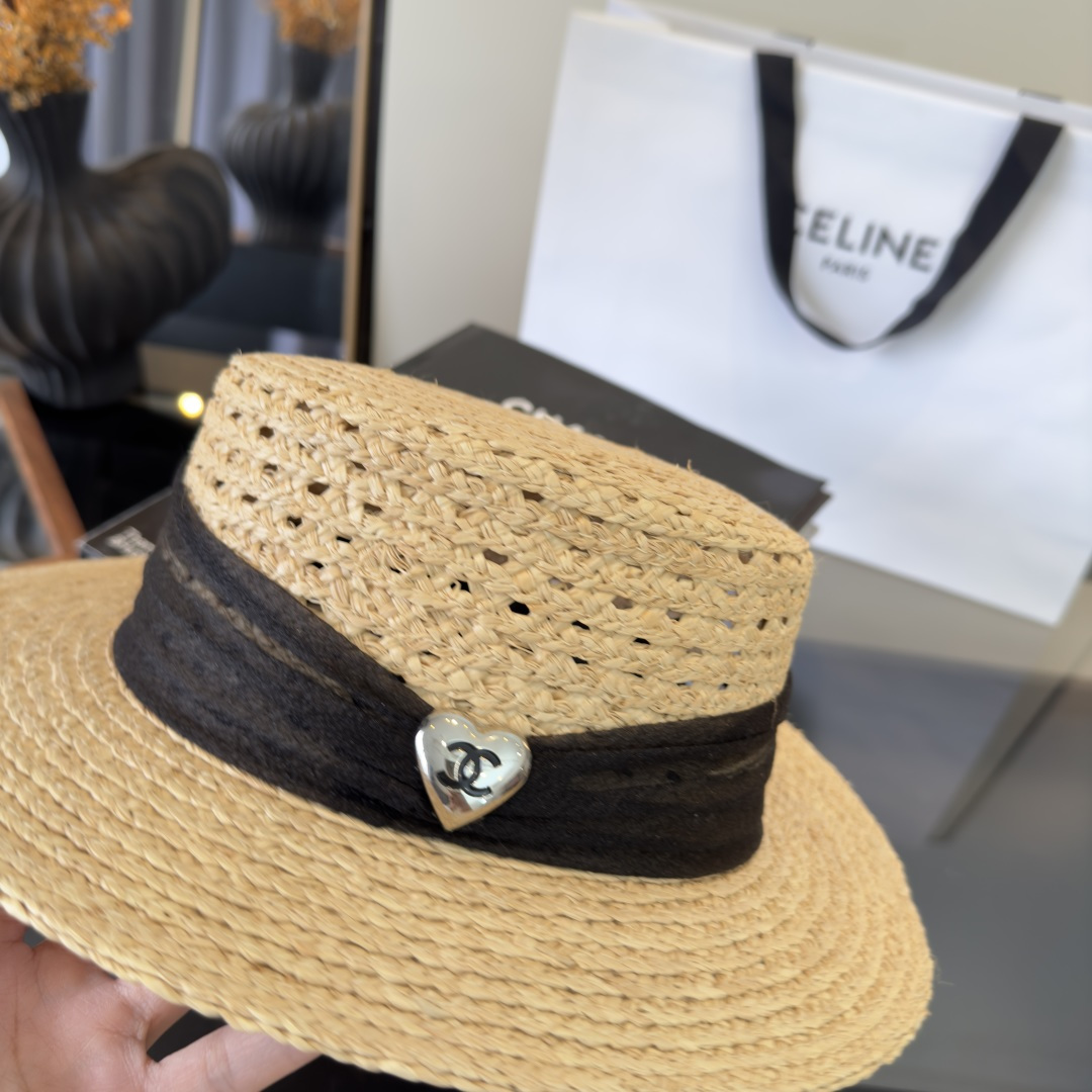 PChanel香奈儿拉菲草帽，旅游必备，头围57cm
