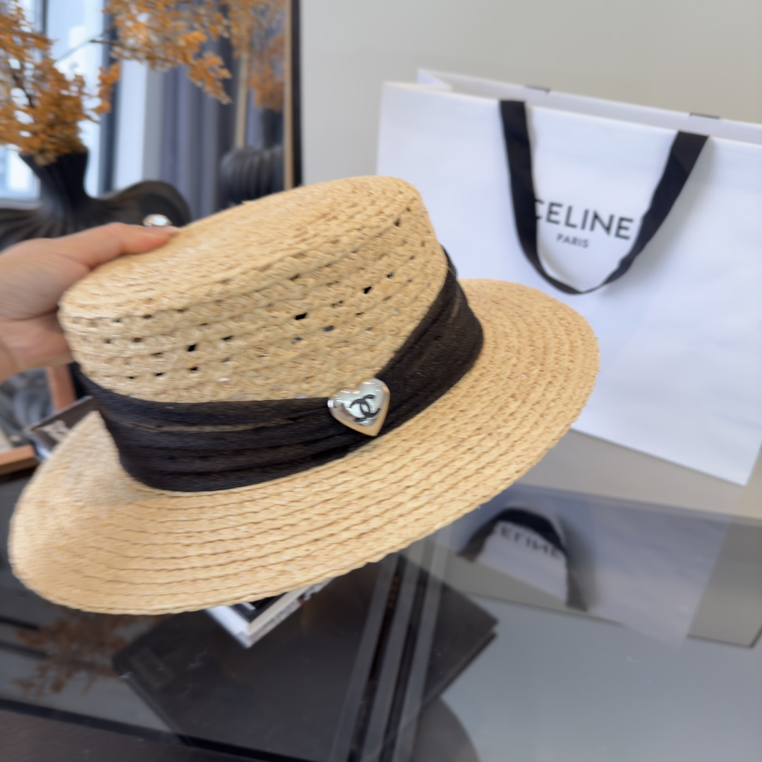 PChanel香奈儿拉菲草帽，旅游必备，头围57cm
