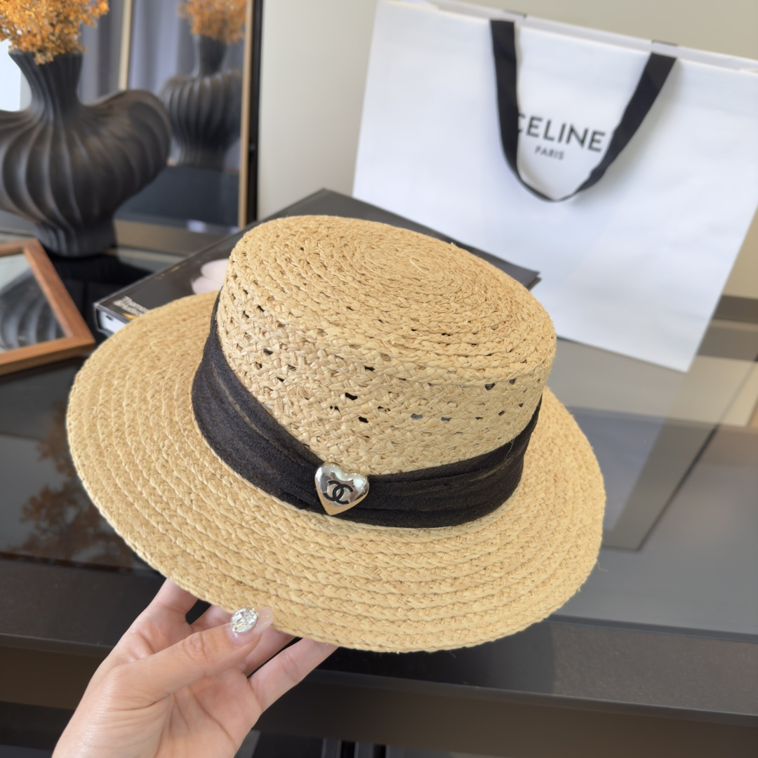 PChanel香奈儿拉菲草帽，旅游必备，头围57cm