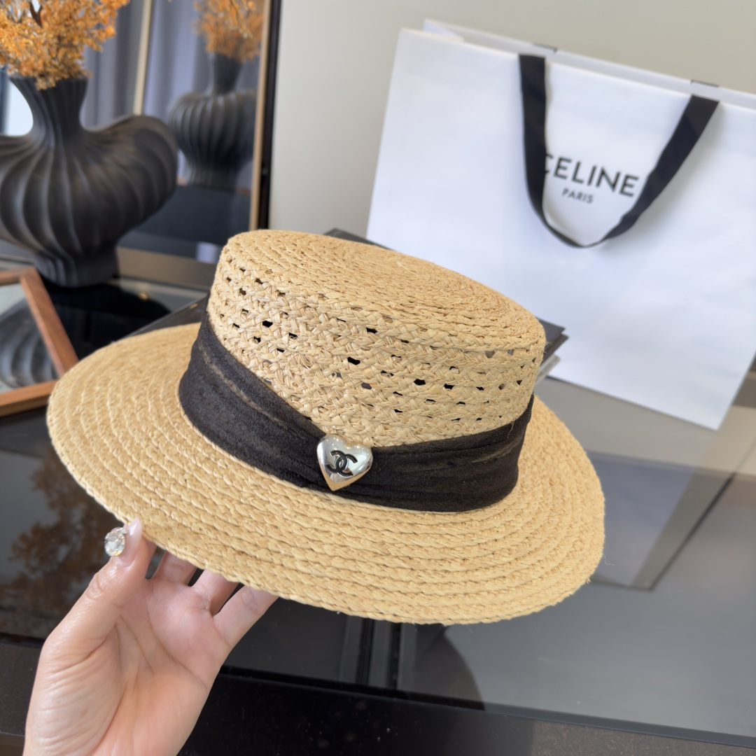 PChanel香奈儿拉菲草帽，旅游必备，头围57cm