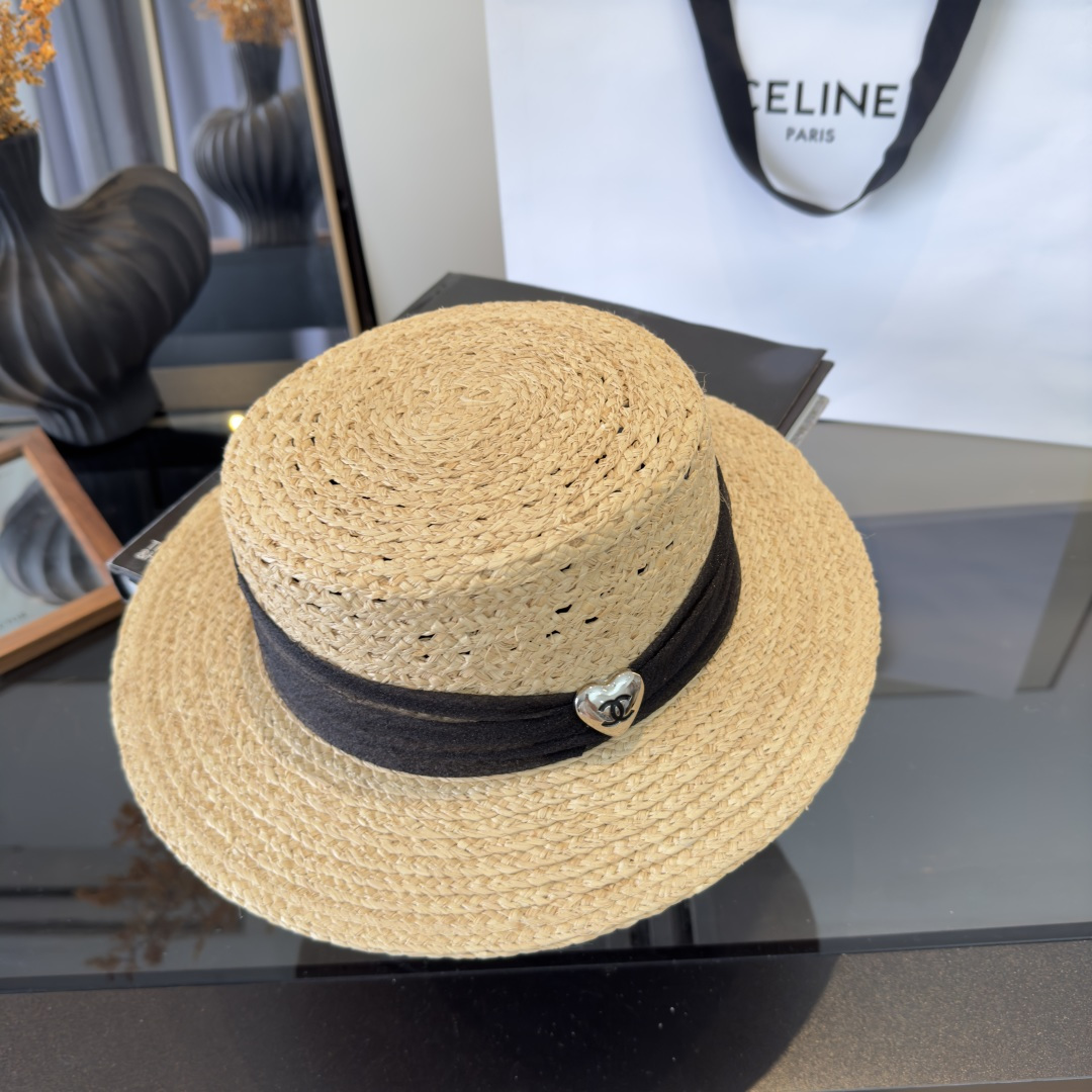 PChanel香奈儿拉菲草帽，旅游必备，头围57cm