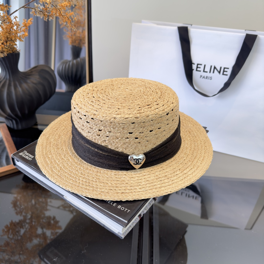 PChanel香奈儿拉菲草帽，旅游必备，头围57cm