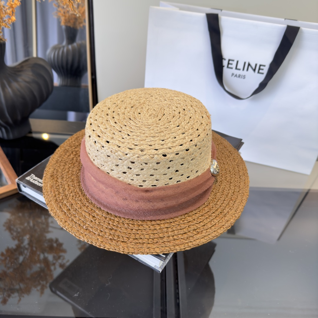 PChanel香奈儿拉菲草帽，旅游必备，头围57cm